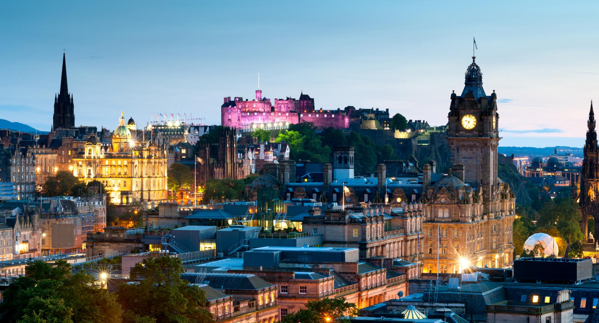 Edinburgh cityscape at dusk