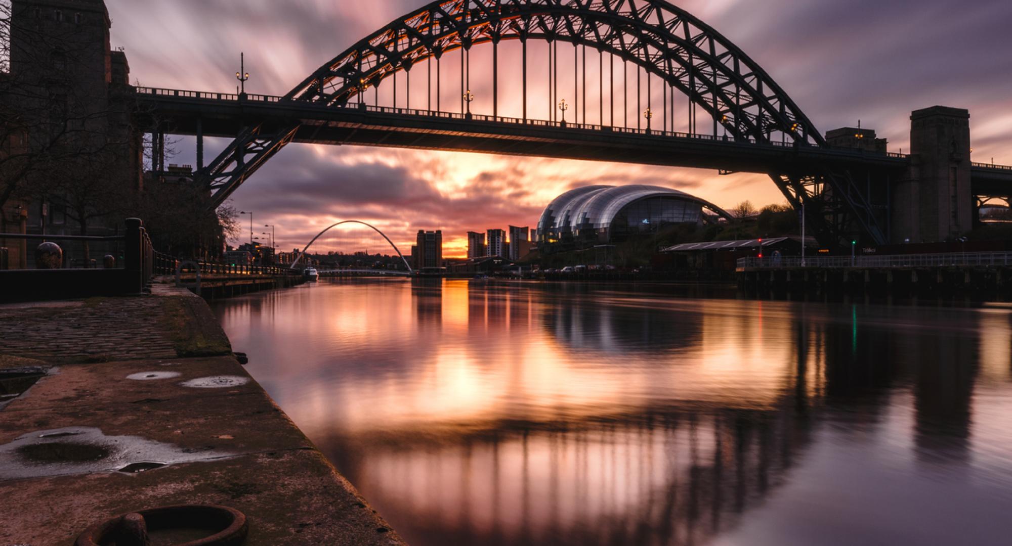 The Tyne Bridge at sunset