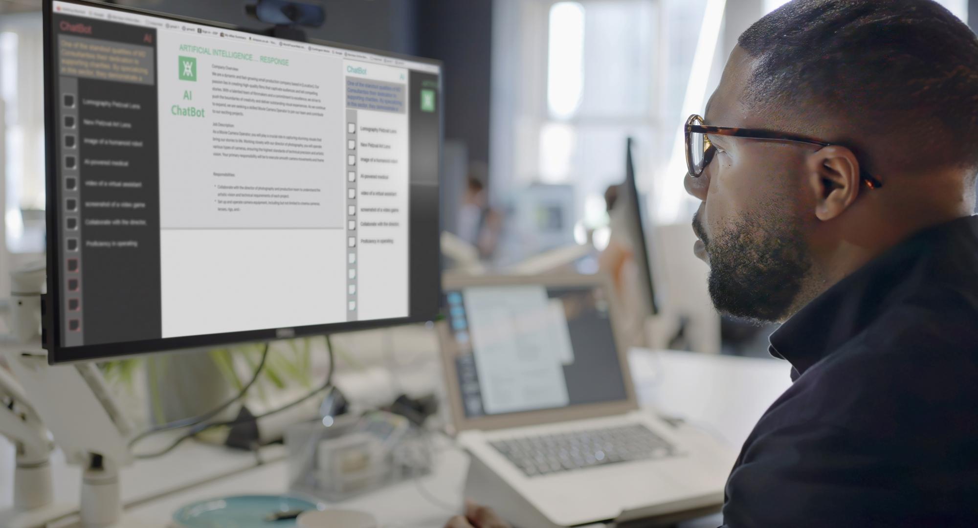 Man using AI in the office