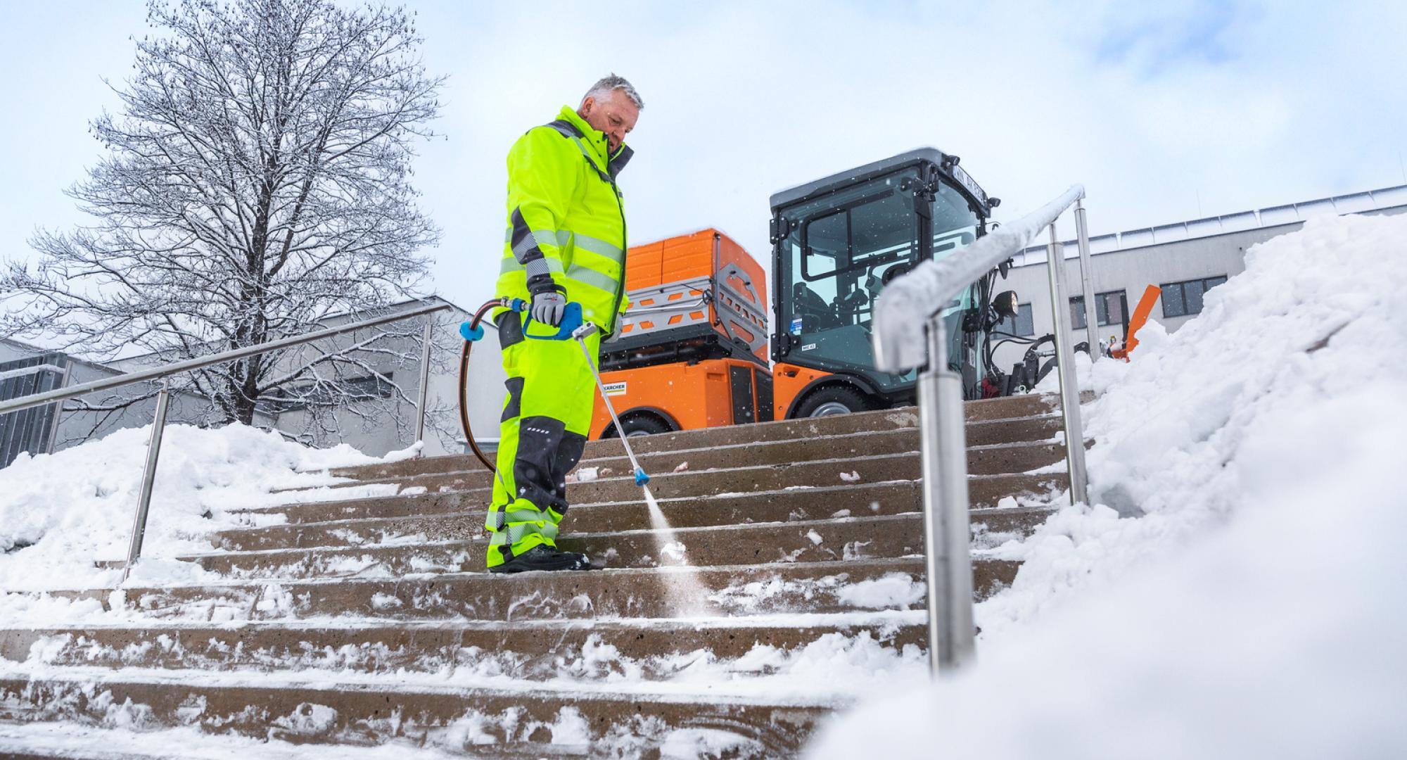 Man using a Karcher cleaner