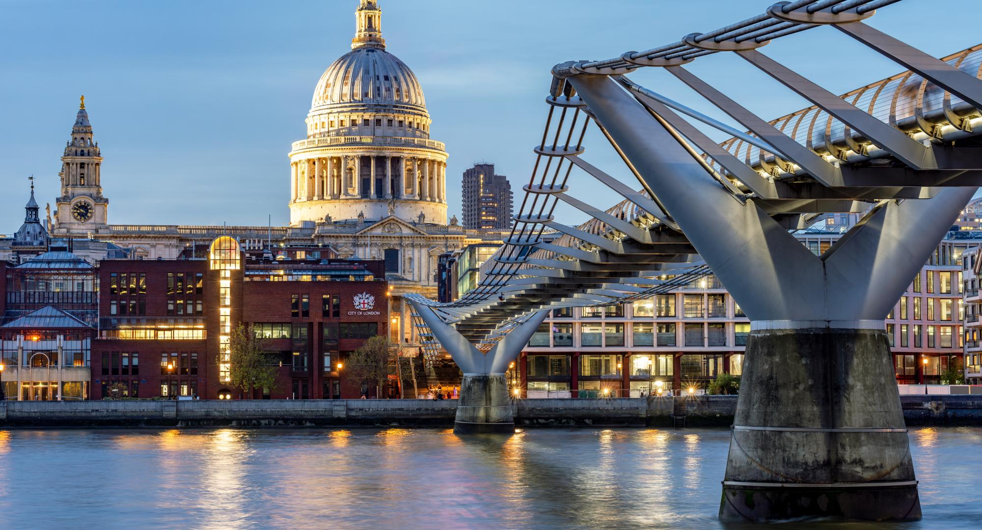 St. Paul's cathedral and Millennium bridge