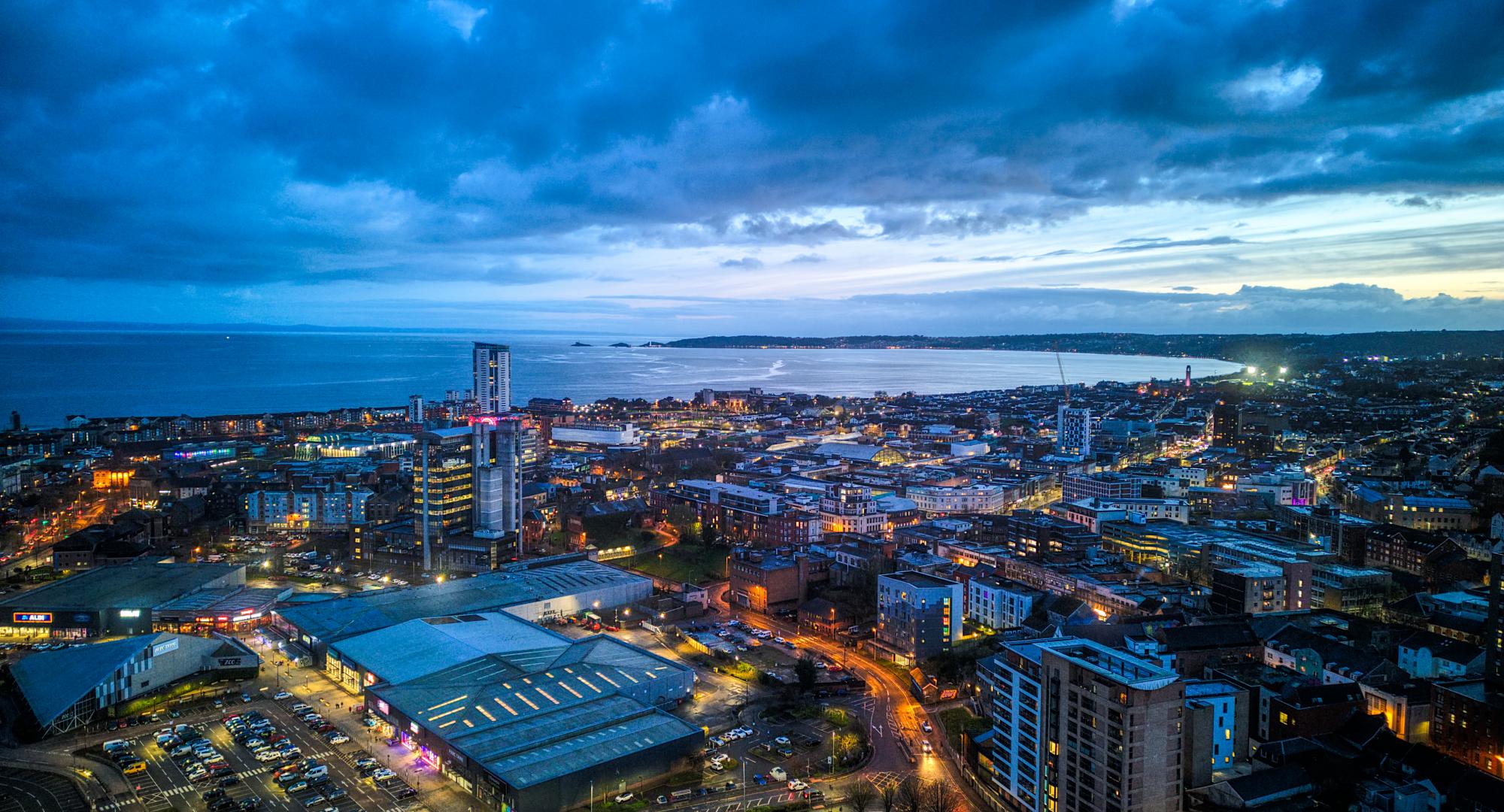 Swansea at night