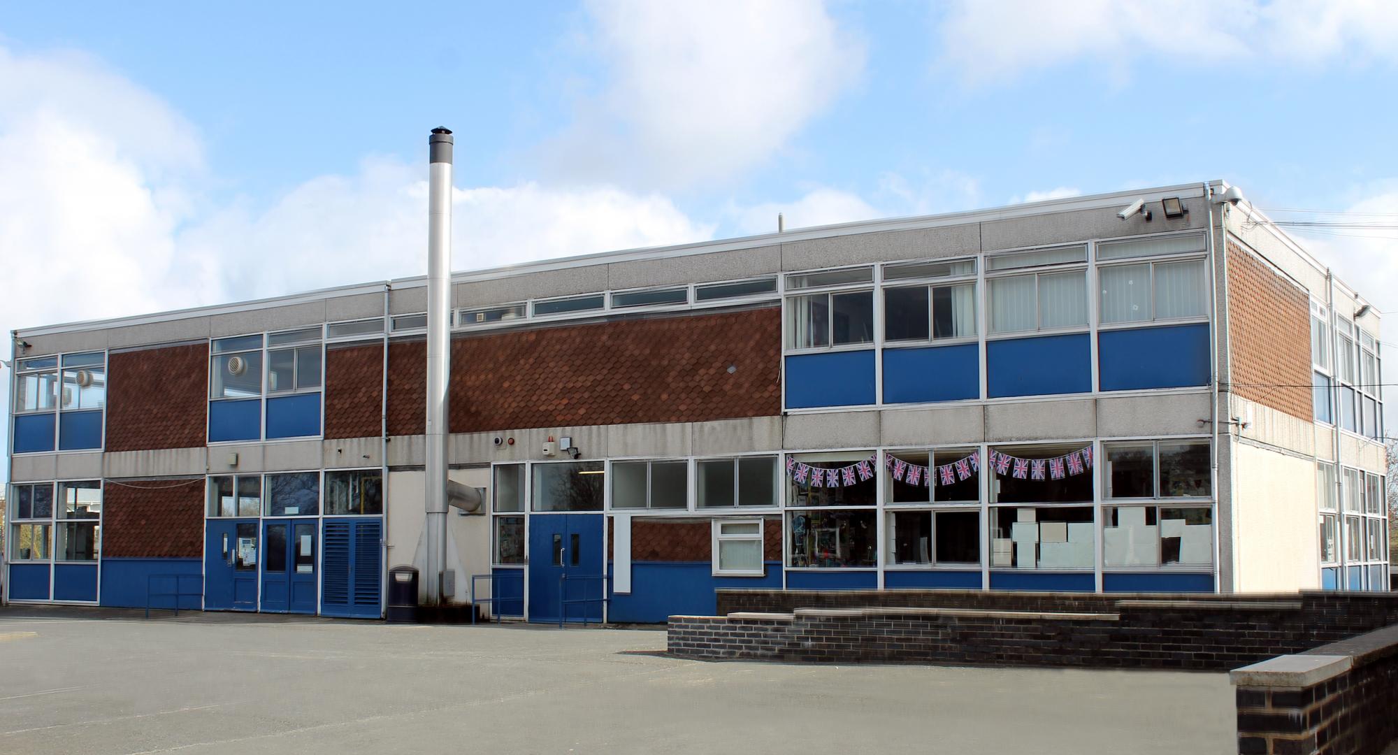 Exterior of English school building