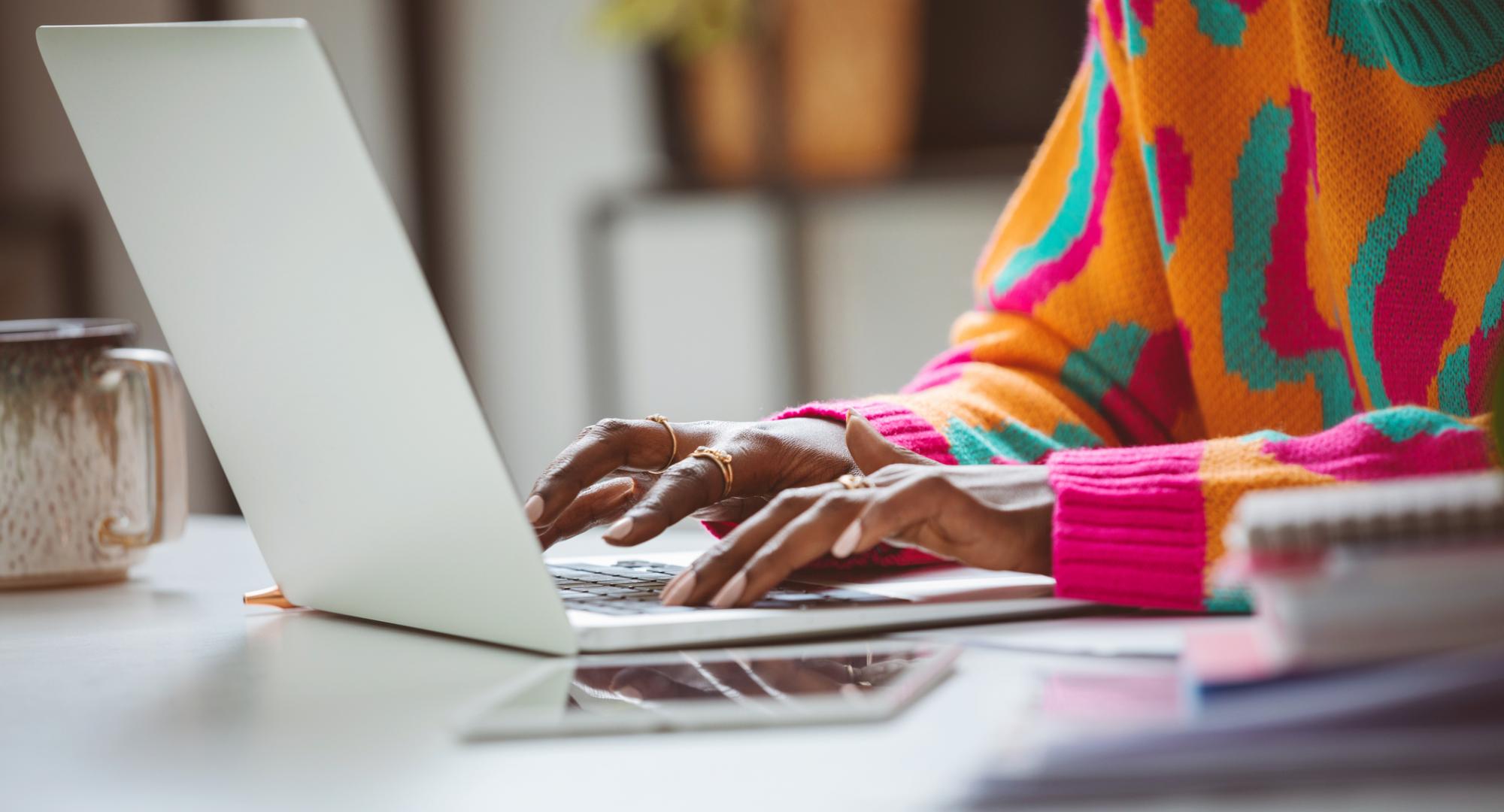 Person using a laptop