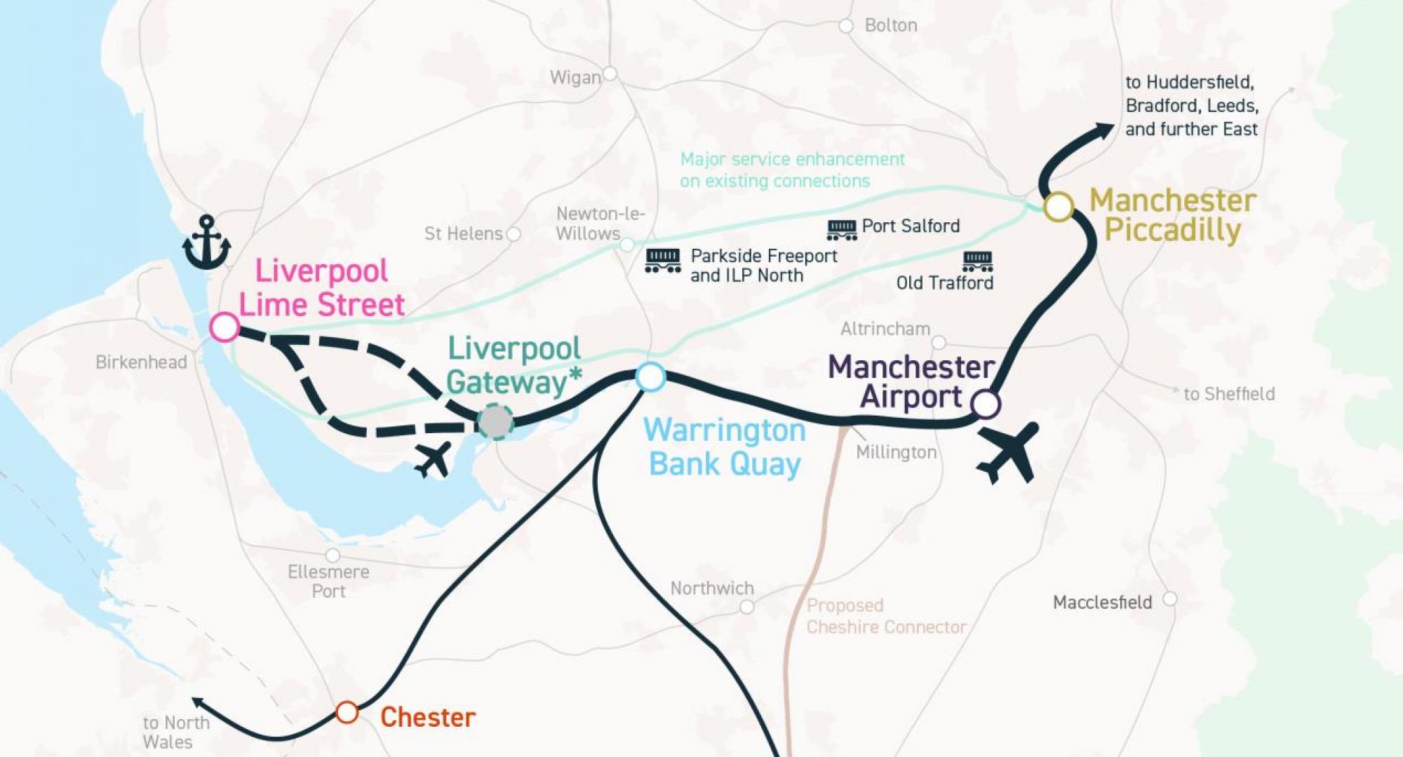 Liverpool to Manchester Map