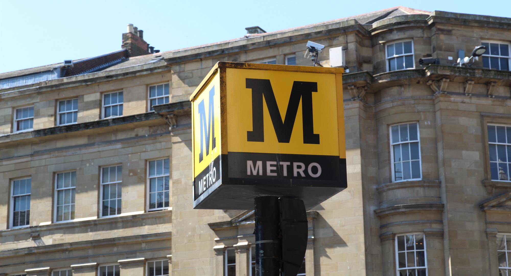 Sign for the Metro in the North East