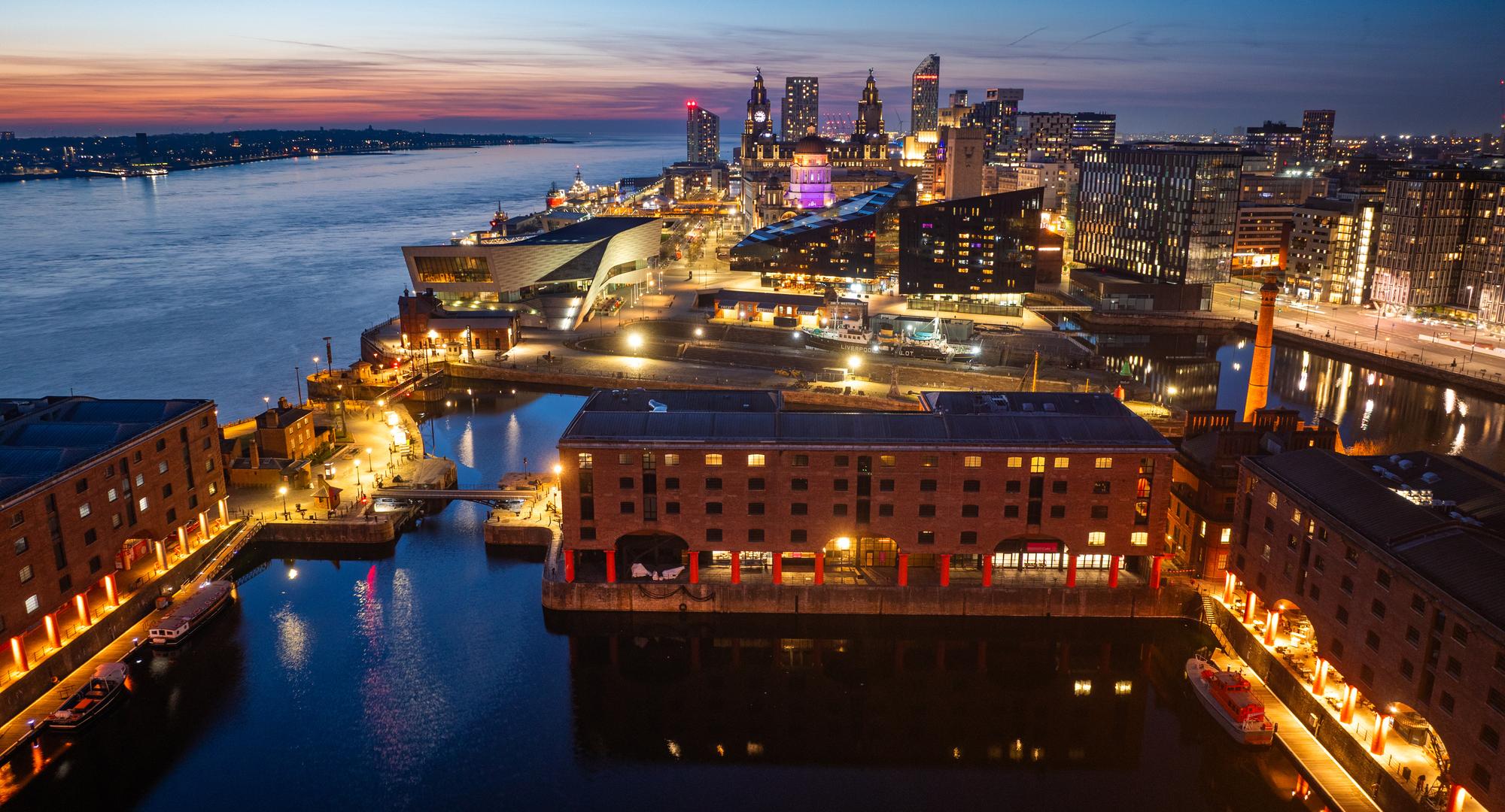 Liverpool skyline at night