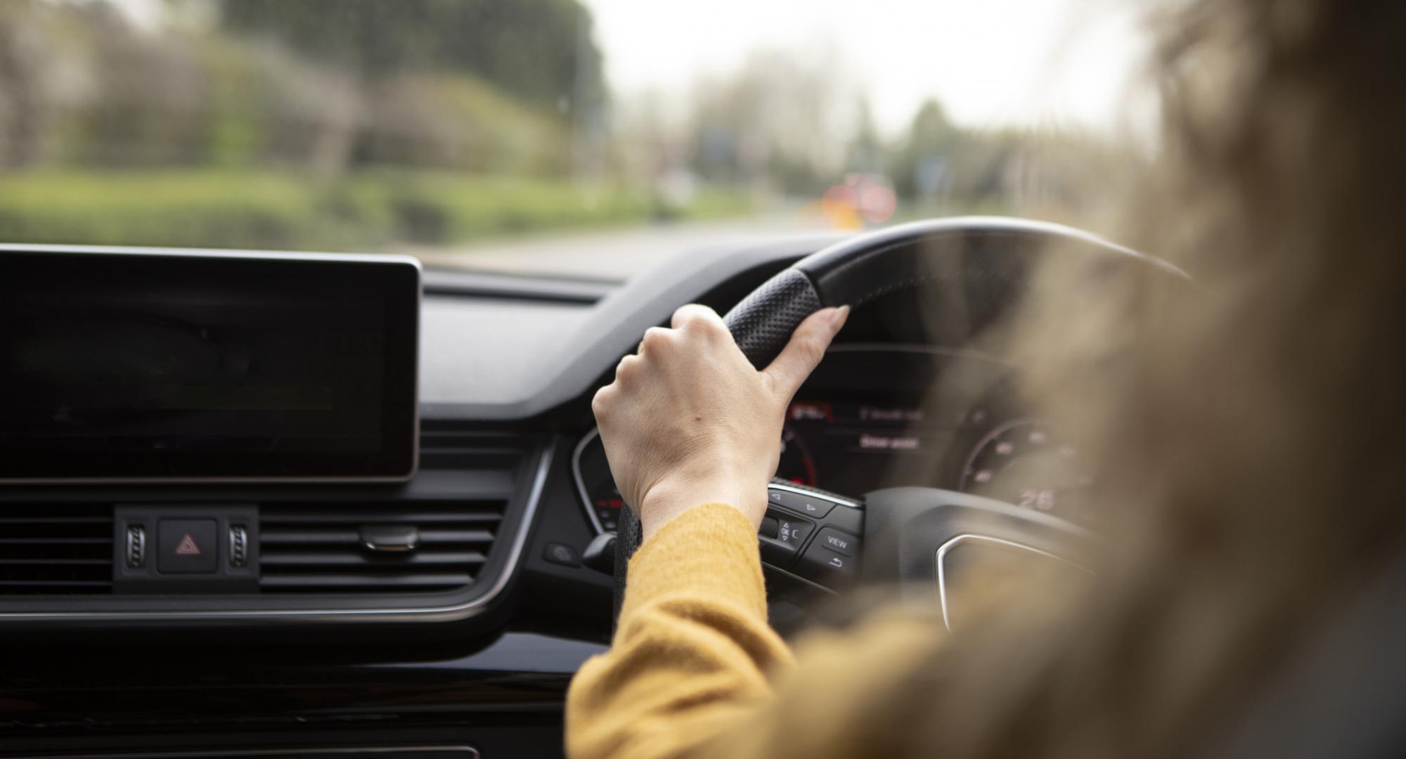 Woman driving a car