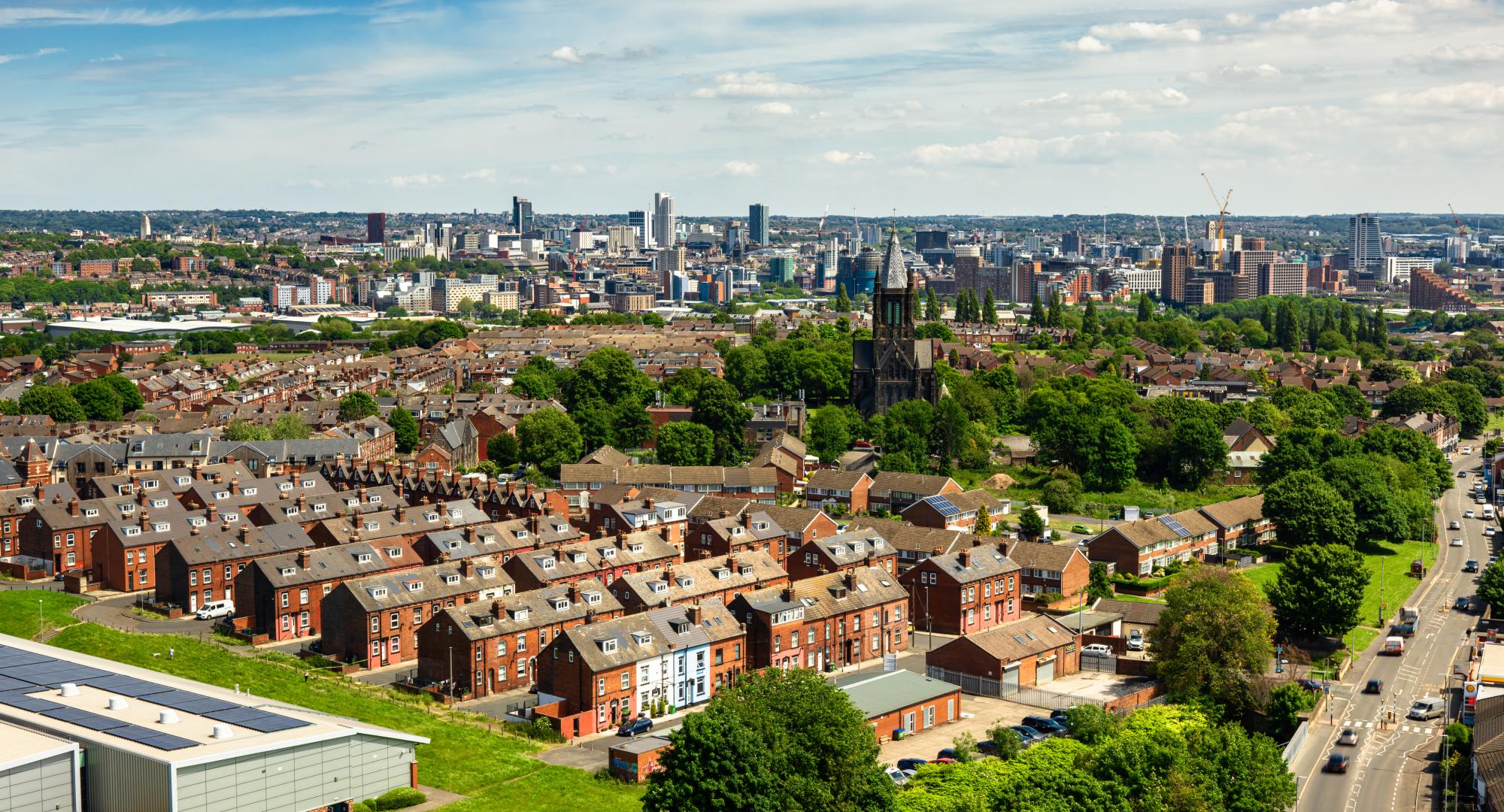 Aerial shot of Armley, Leeds