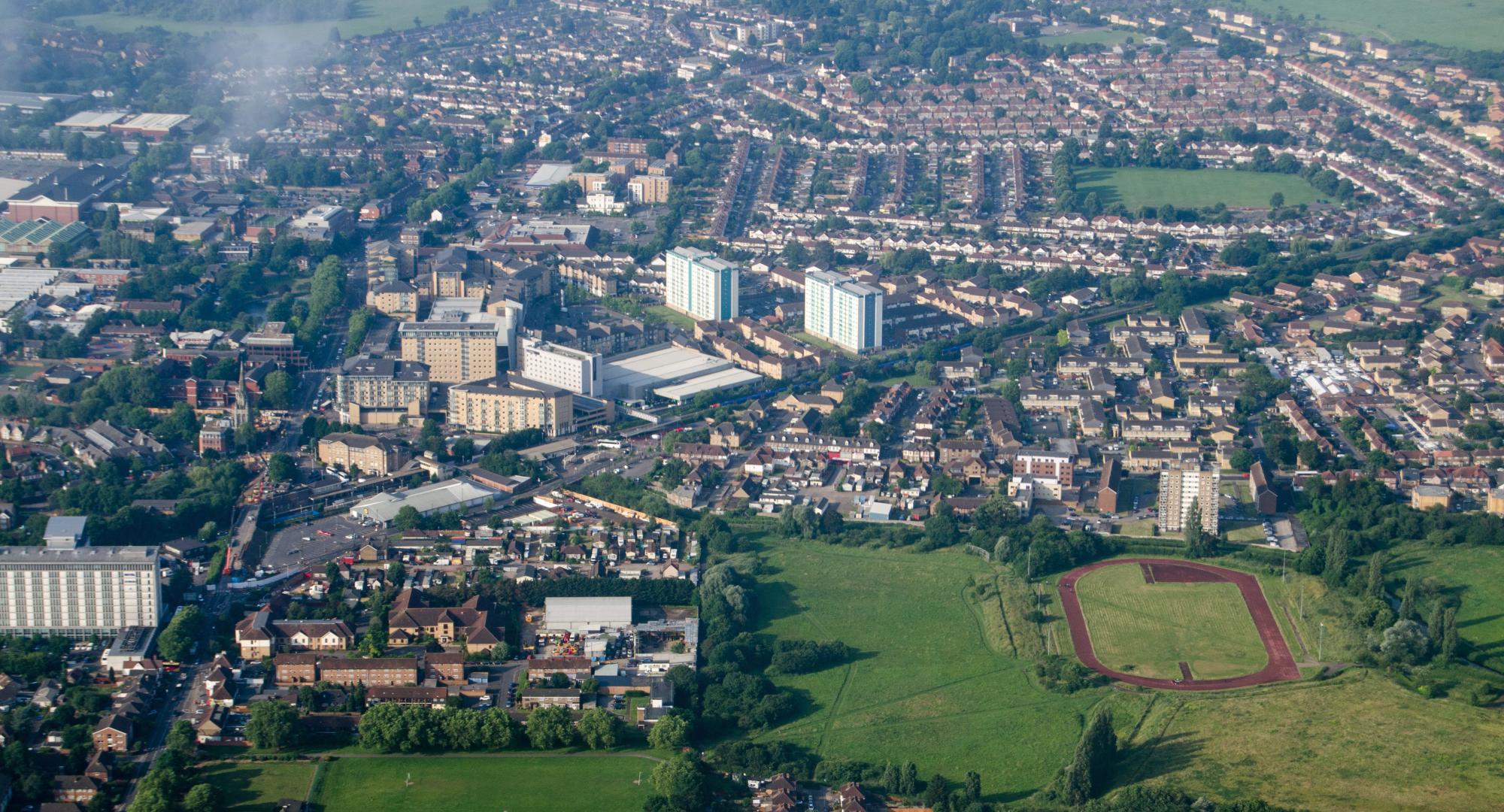 Aerial view of Feltham