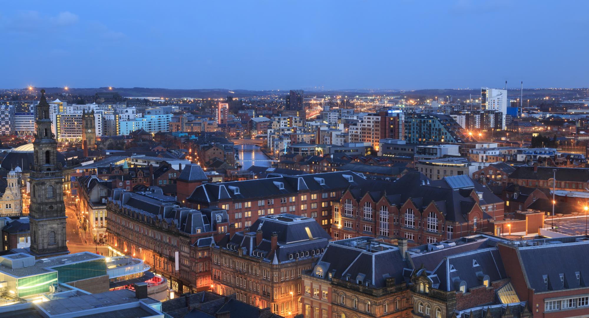 Leeds skyline at night