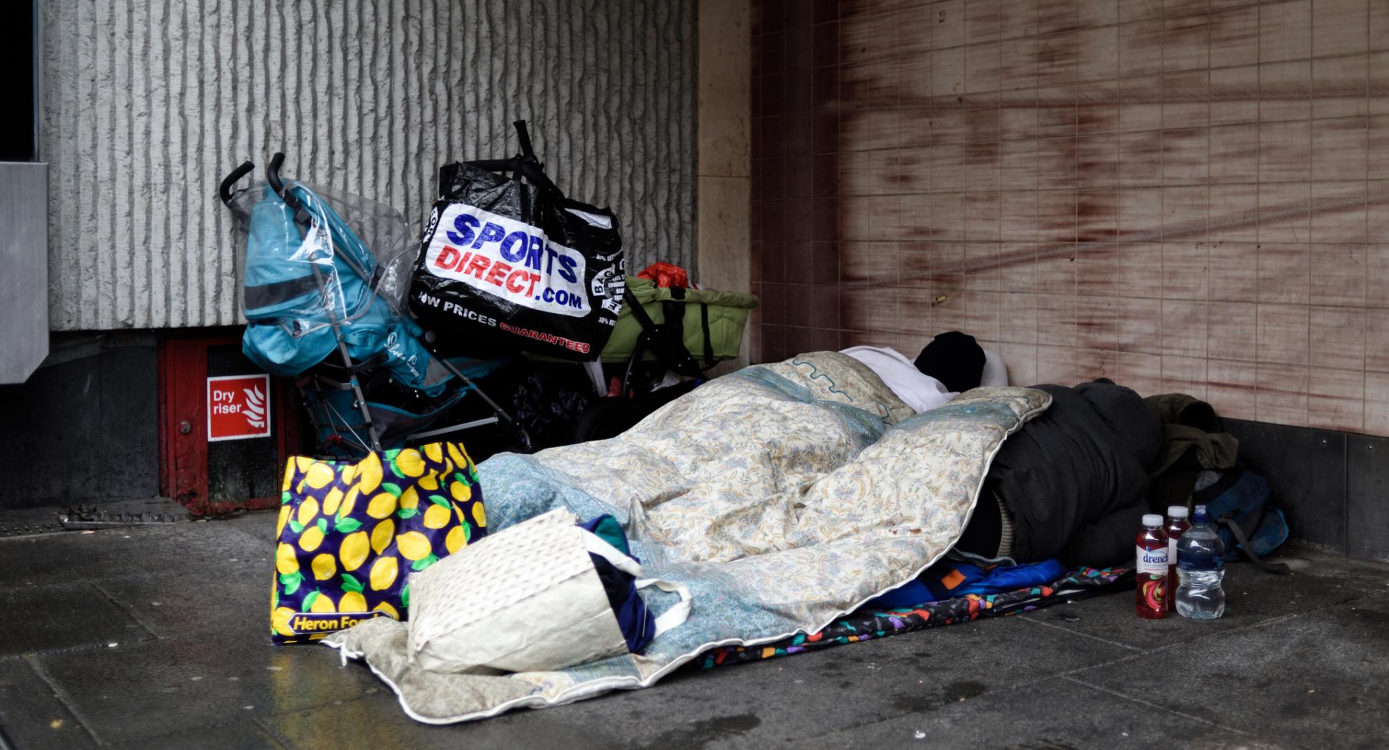 Homeless people sleeping rough