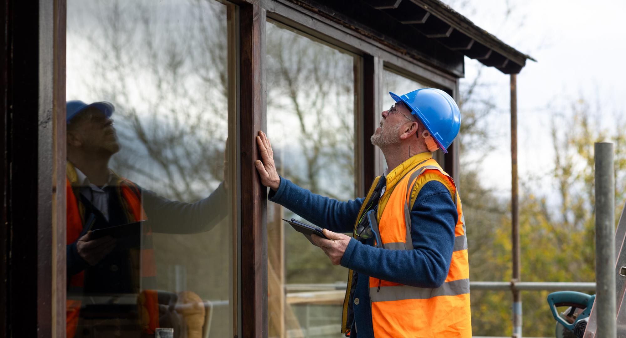 Man in work at a house