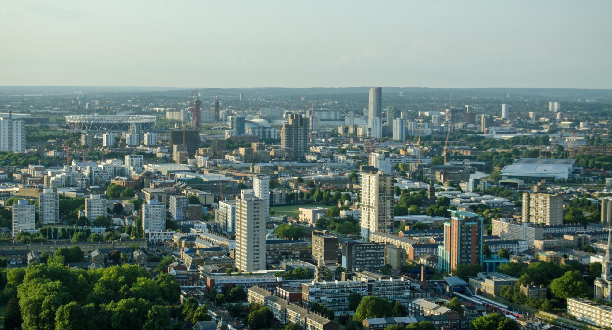 East London aerial view