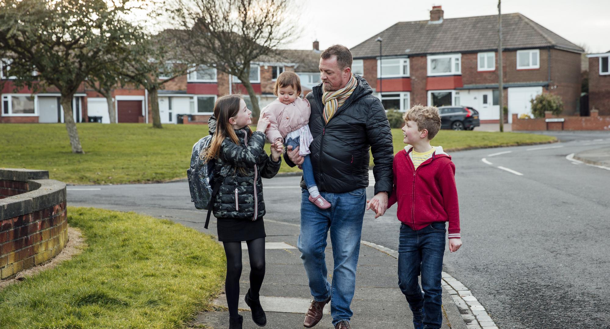 Family walking together