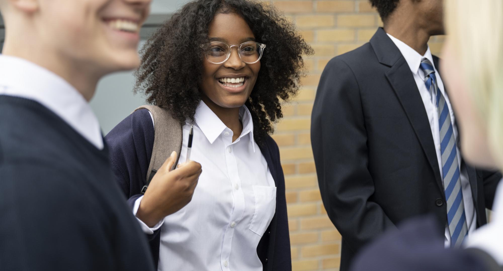 Teenage girl at school