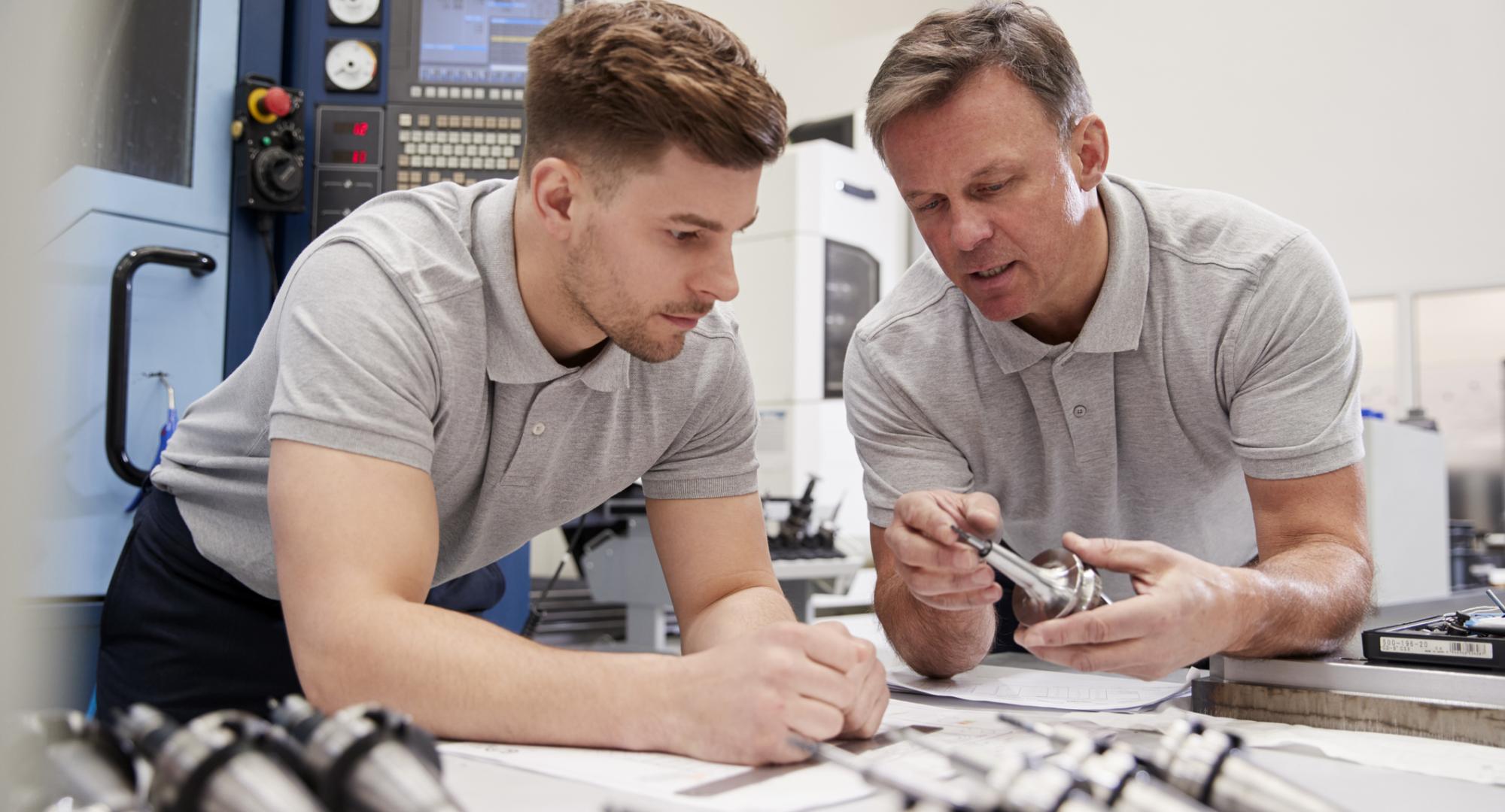 Two employees at a small business