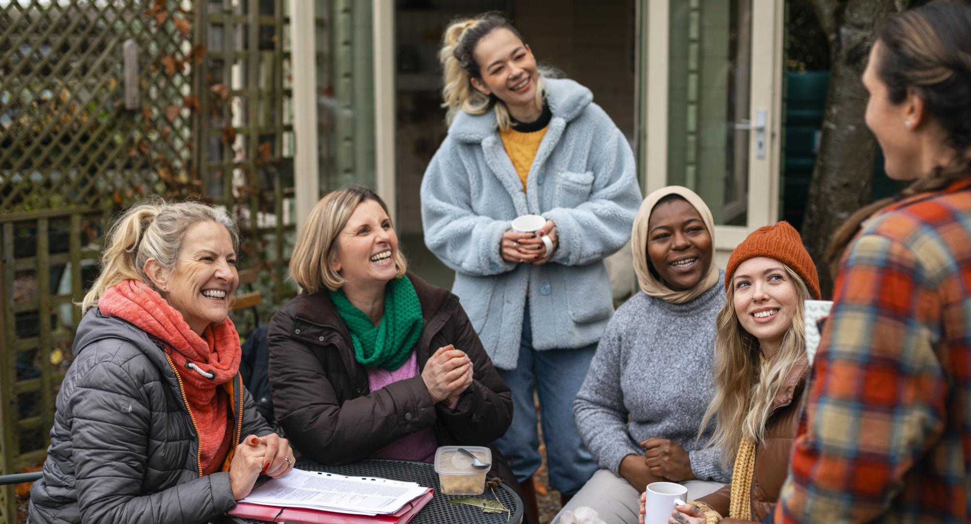 A group of women sitting together