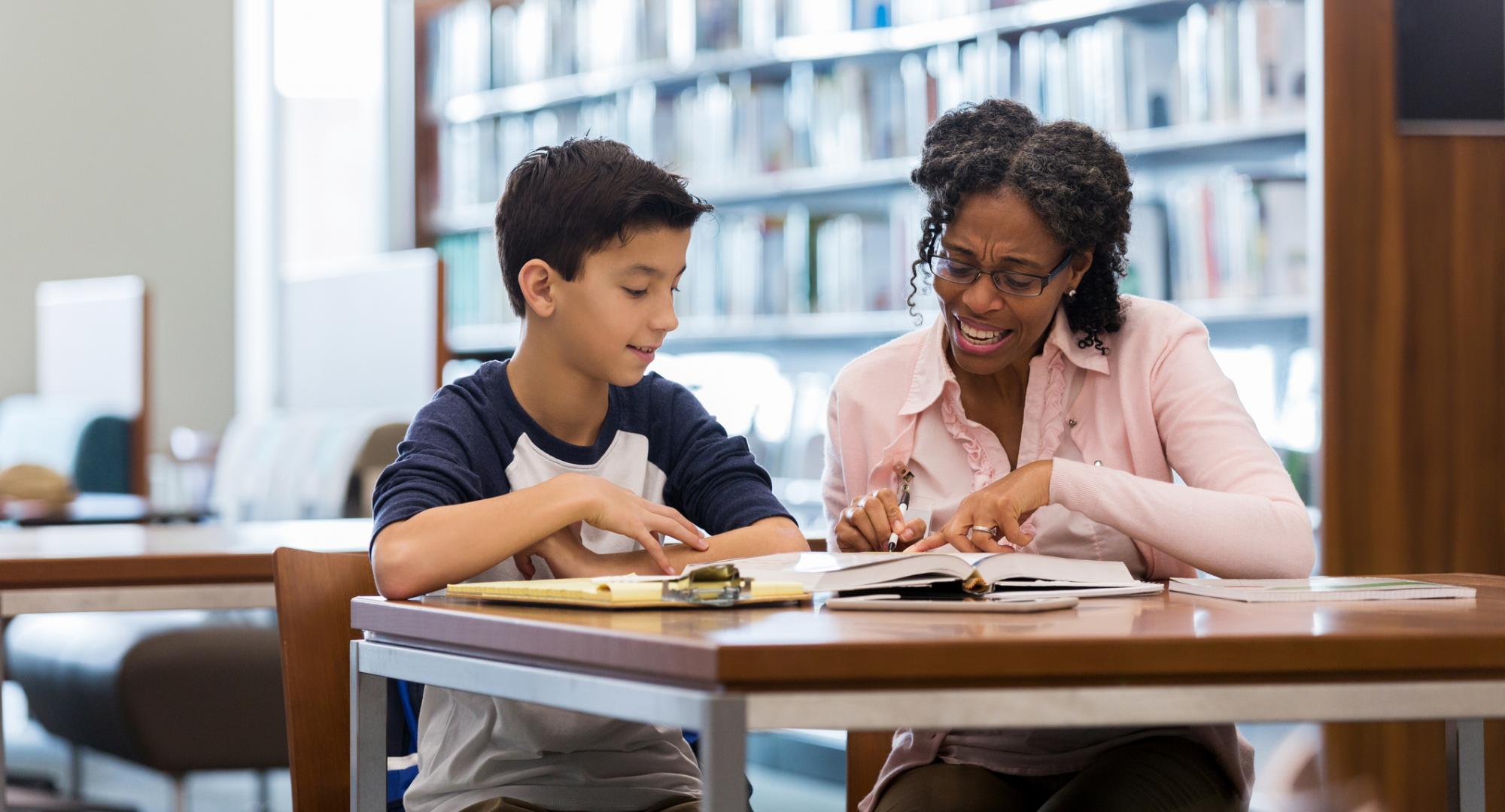 Child getting education tutoring