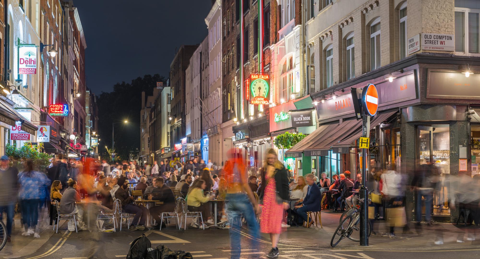 Soho, London at night