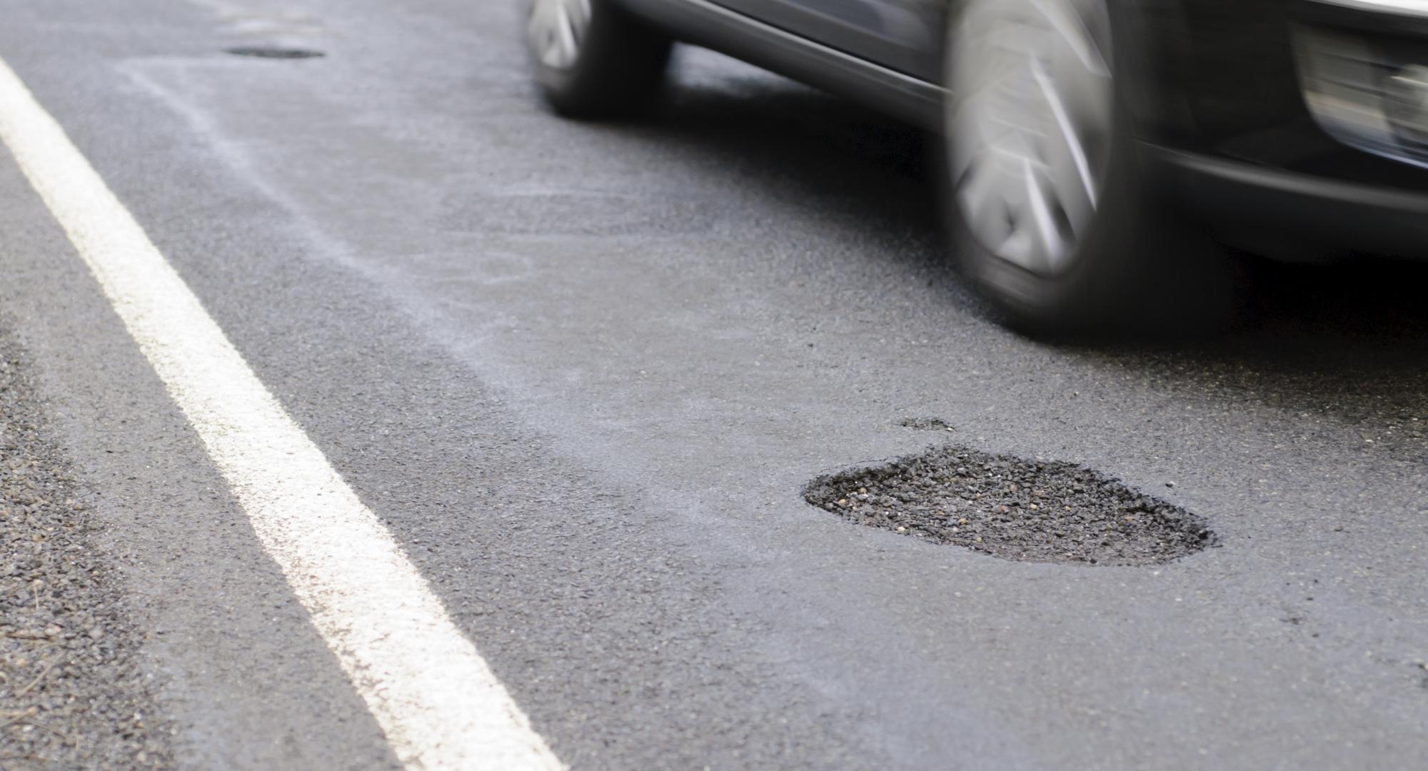Pothole on the road