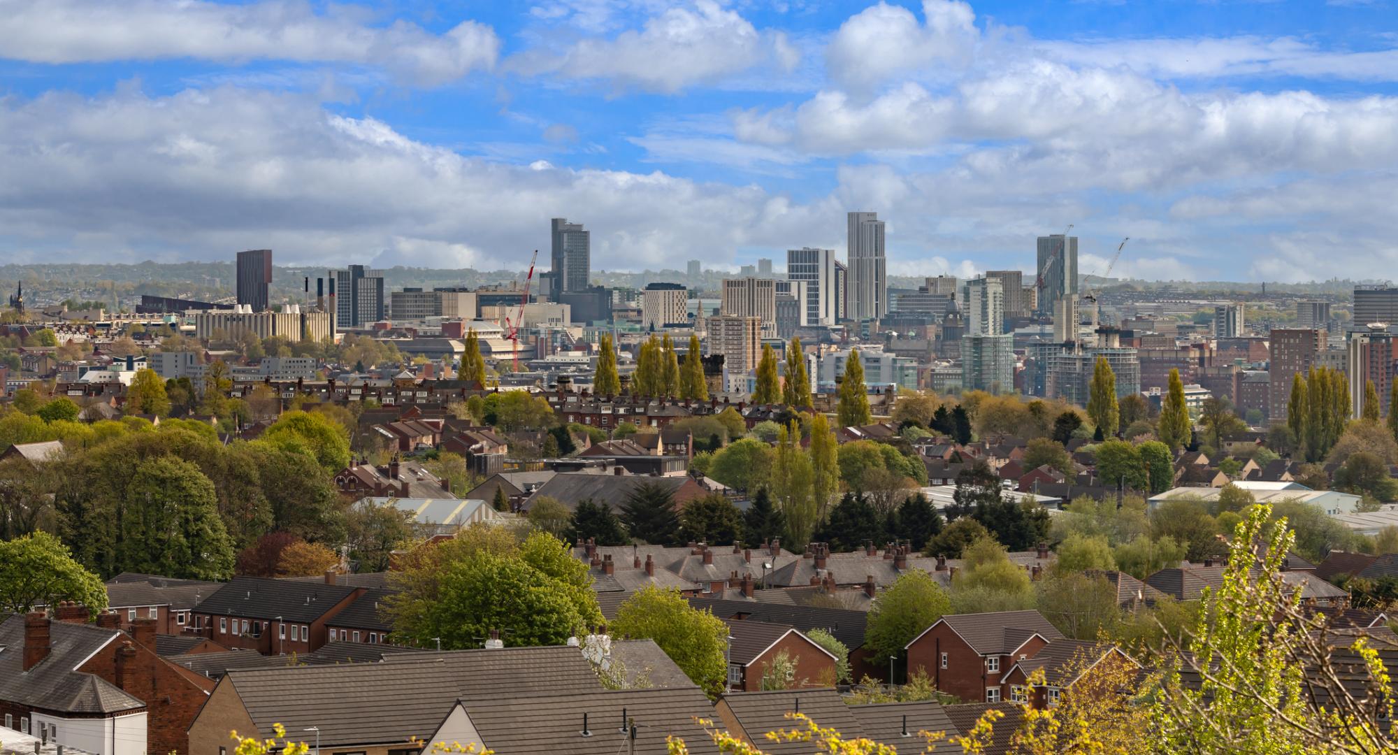 Leeds suburbs and skyline