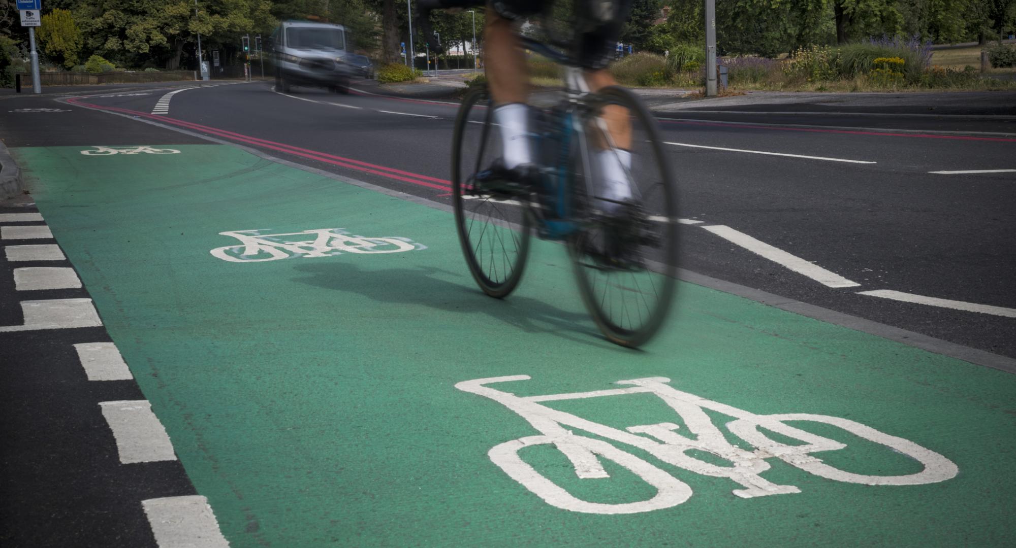 Man cycling in the UK