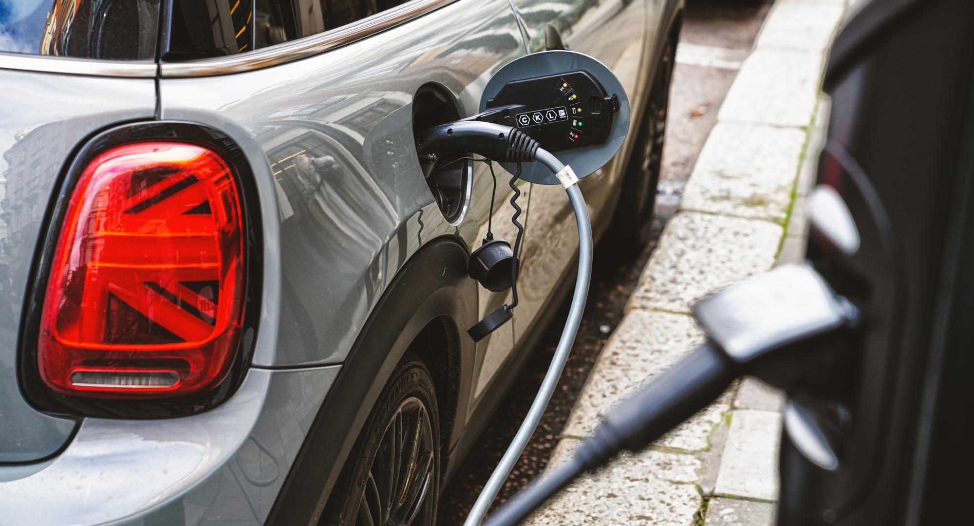 Electric car plugged in