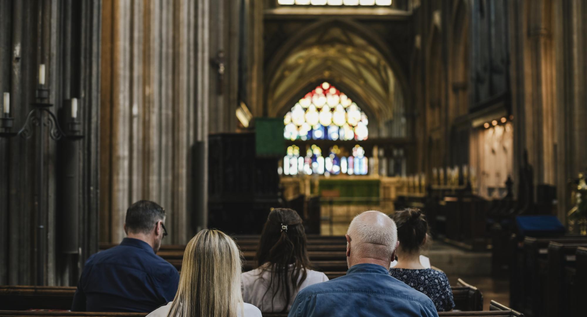 People sitting in a church