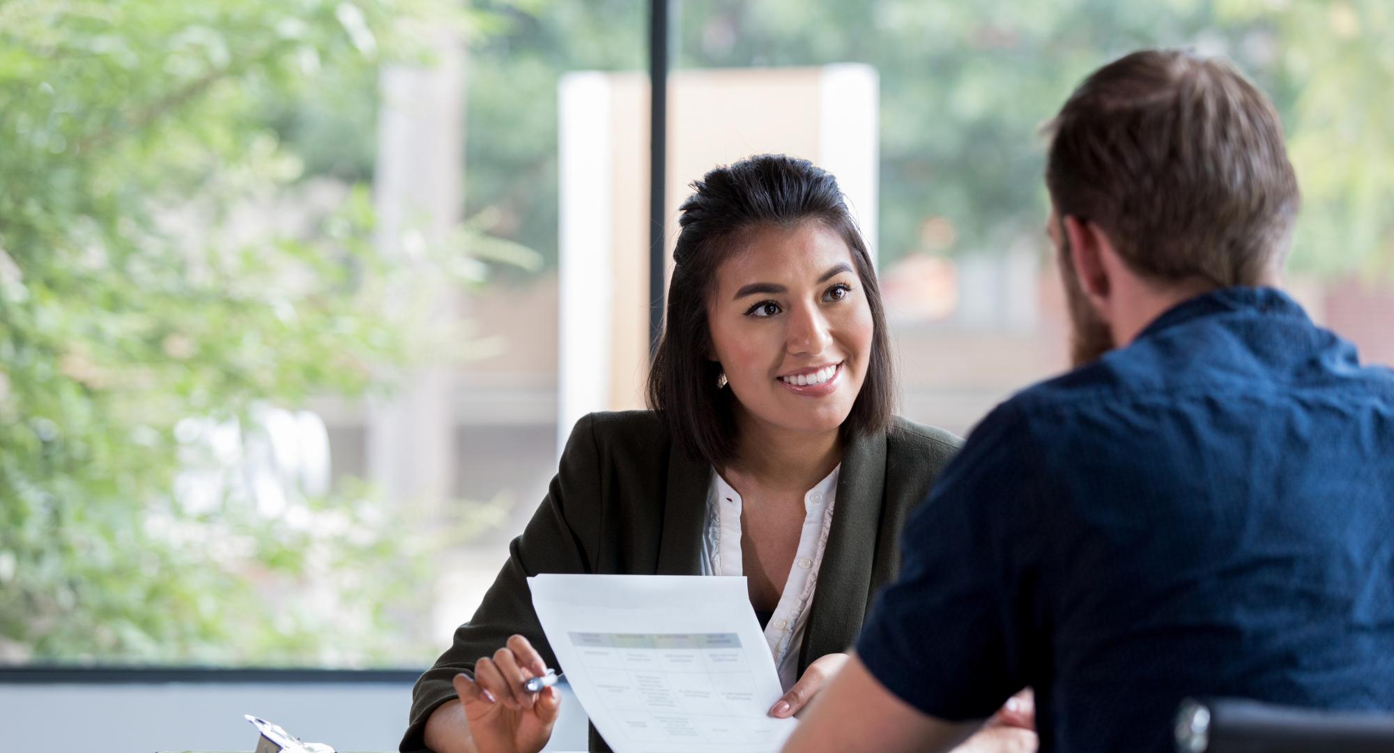 Woman in a job interview