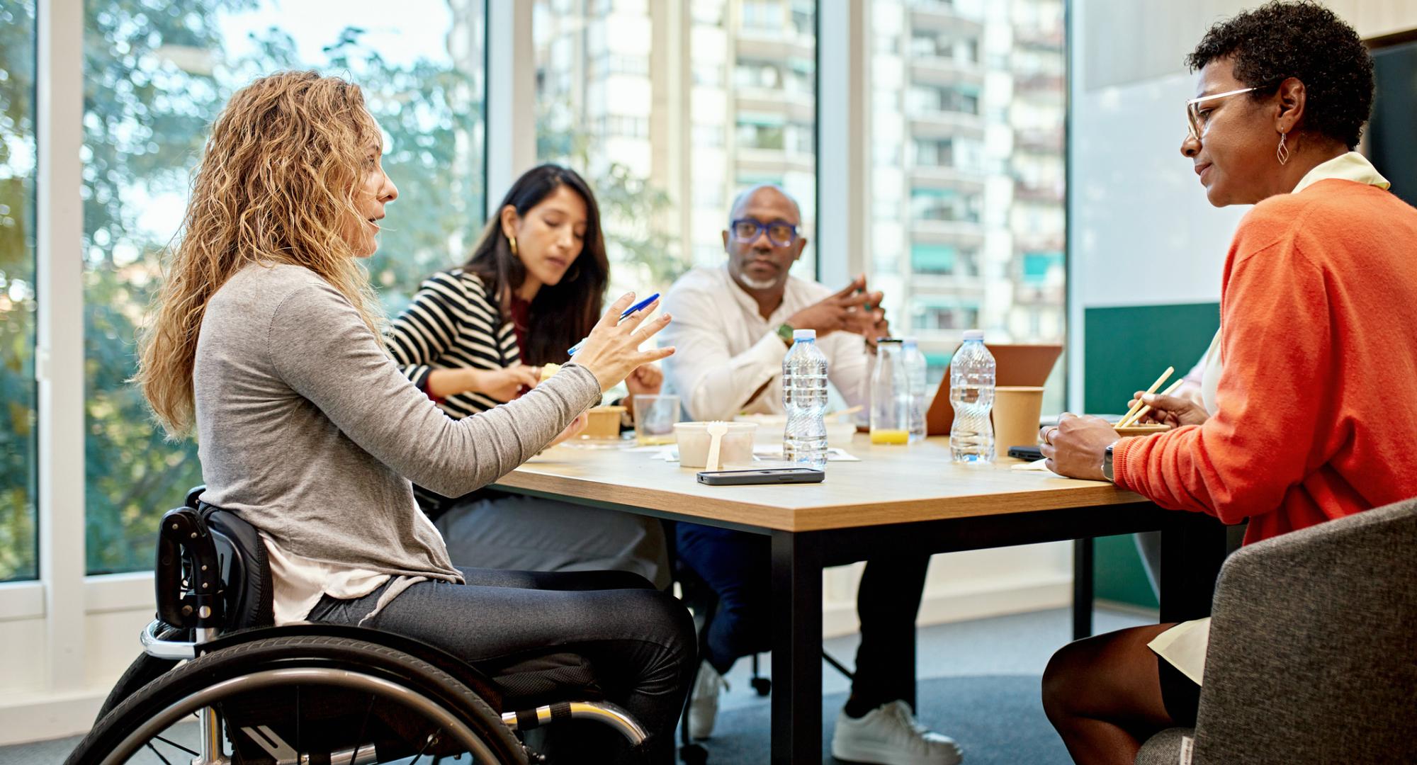 Disabled lady at work