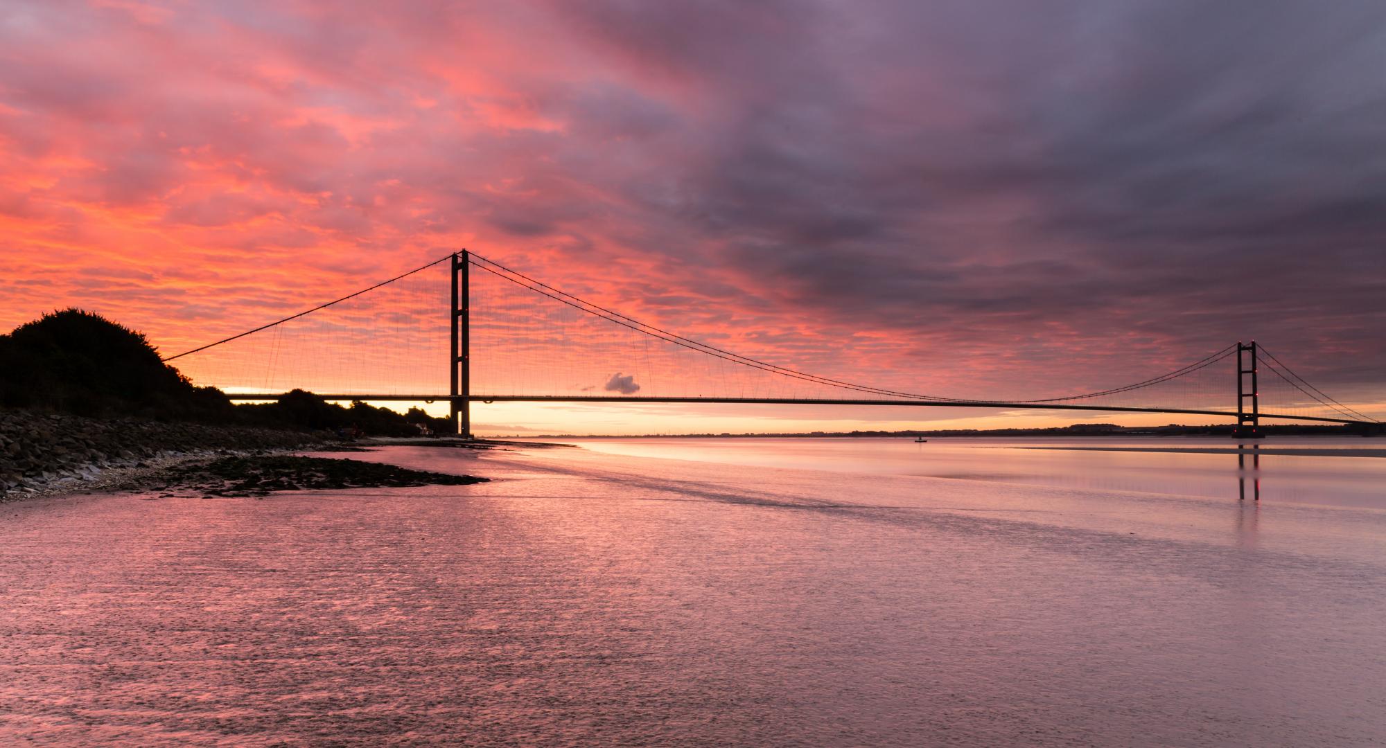Humber bridge at sunrise