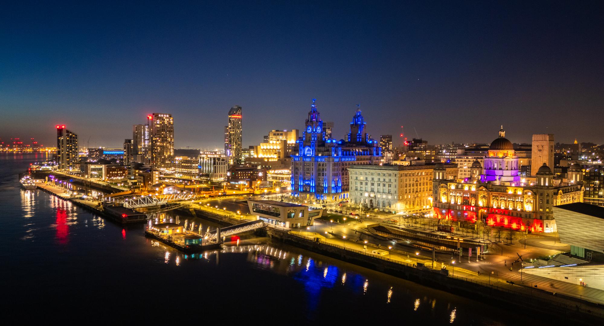 Liverpool skyline night