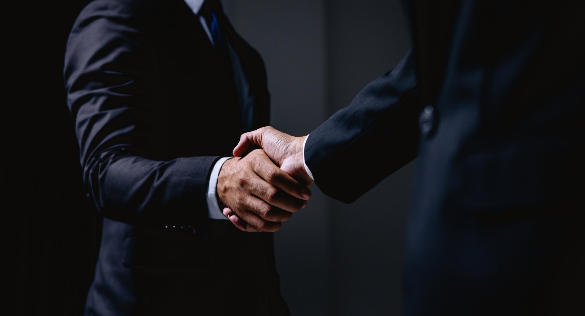 Leaders shaking hands