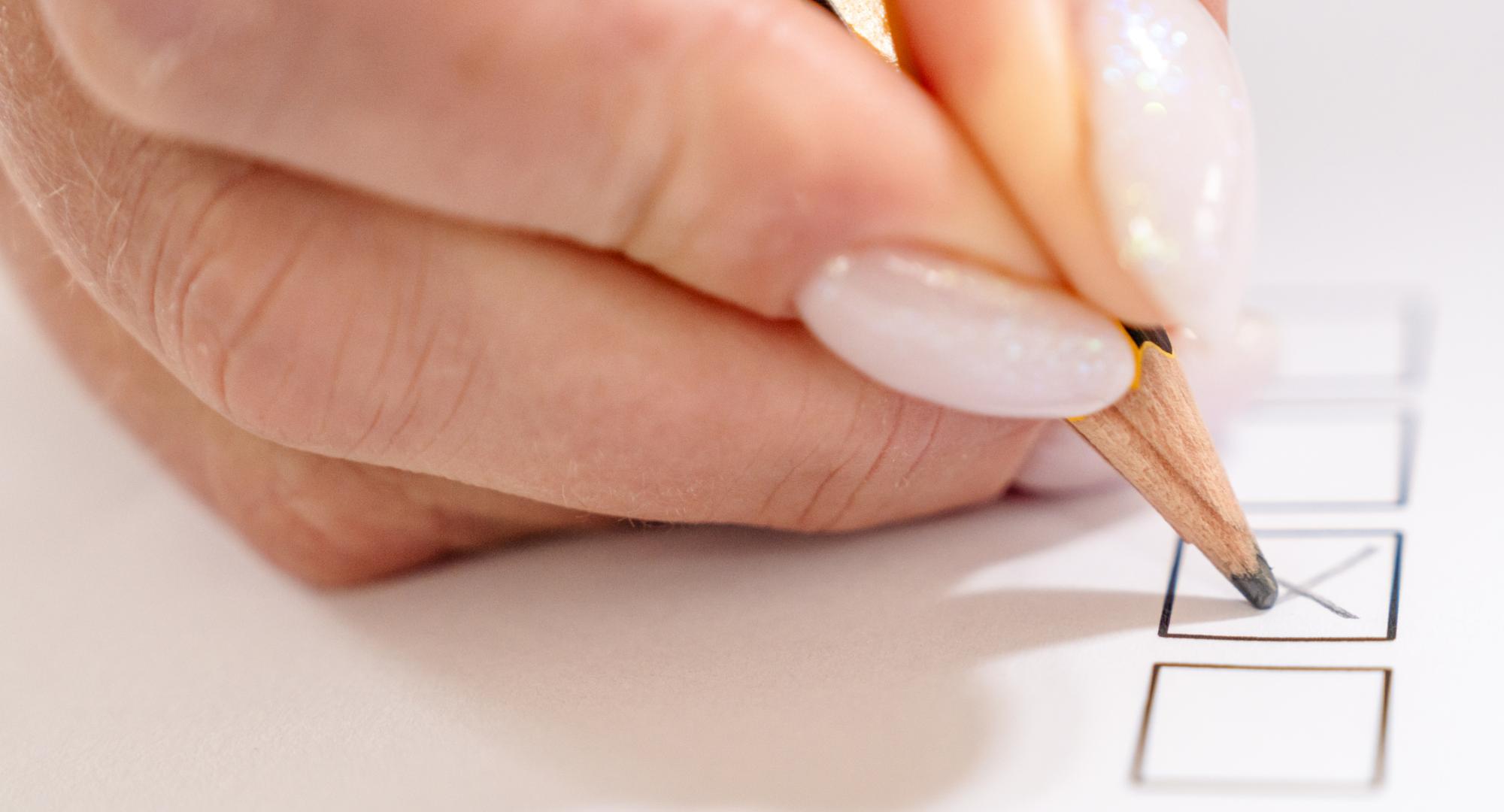 Person casting a vote