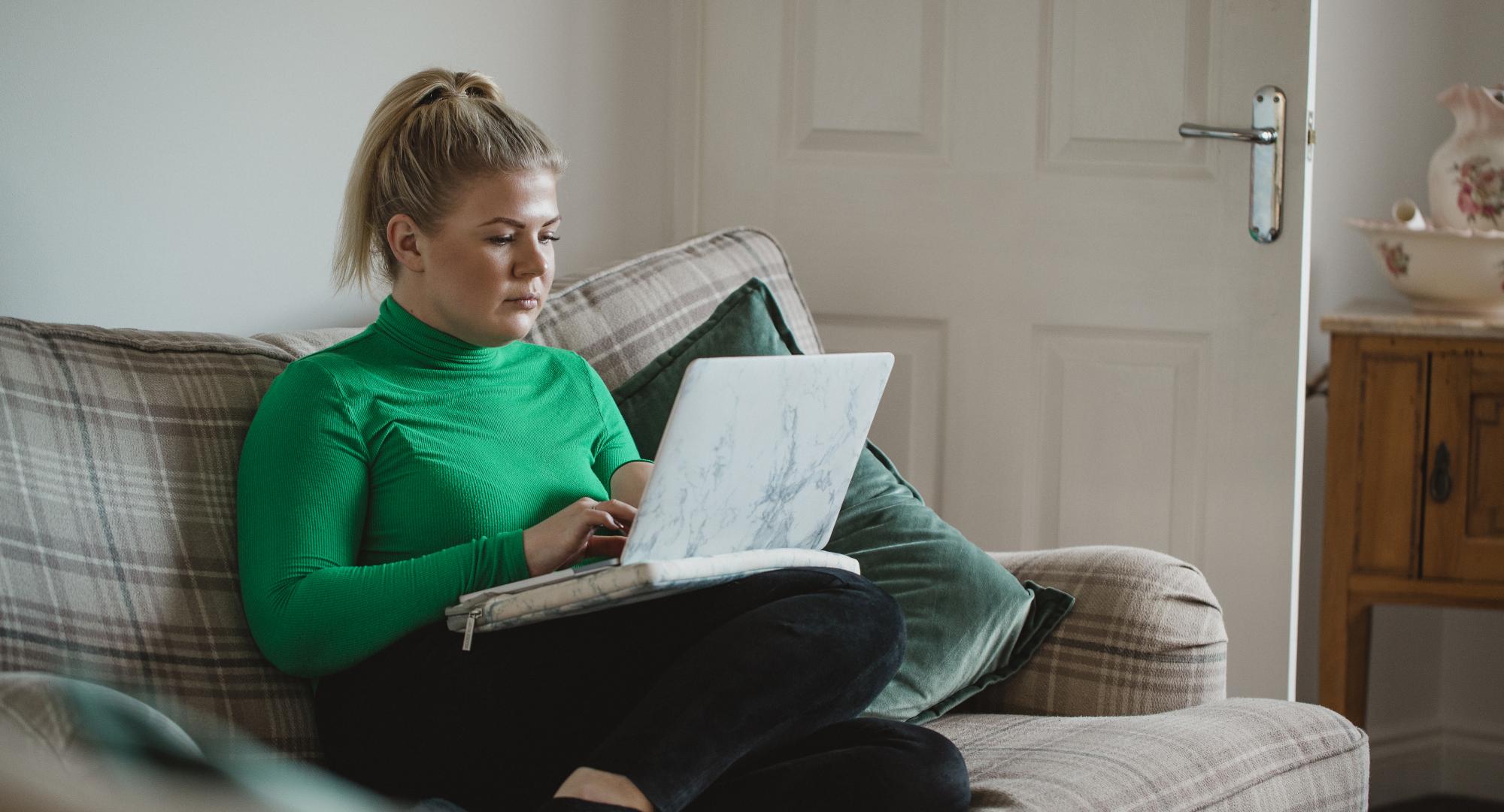 Woman using a laptop