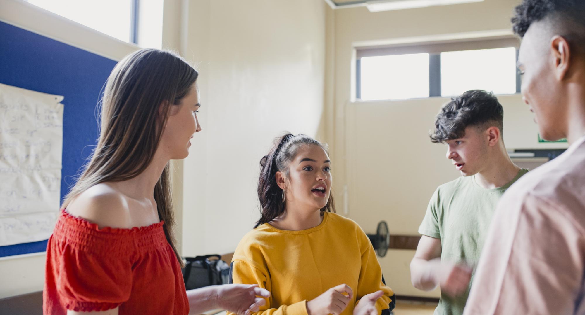 Young people having a conversation