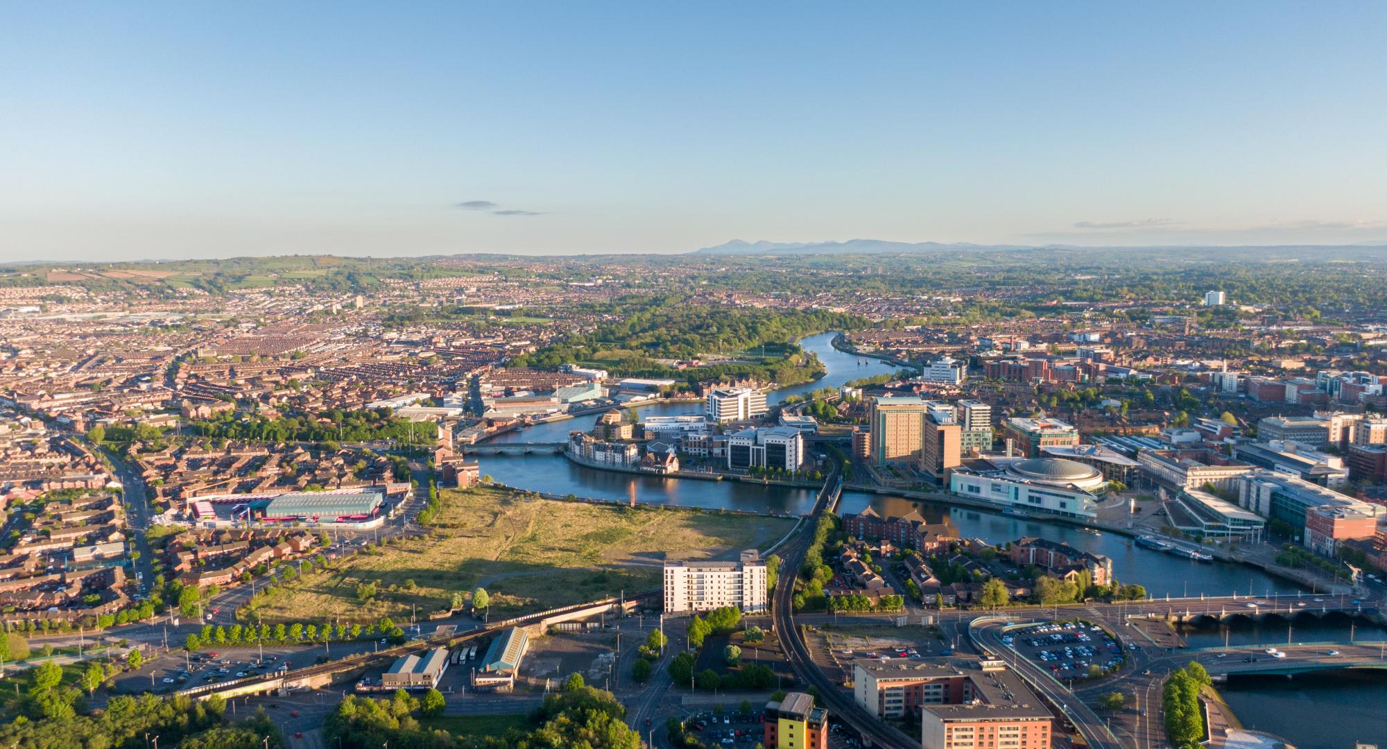 Aerial view of Belfast
