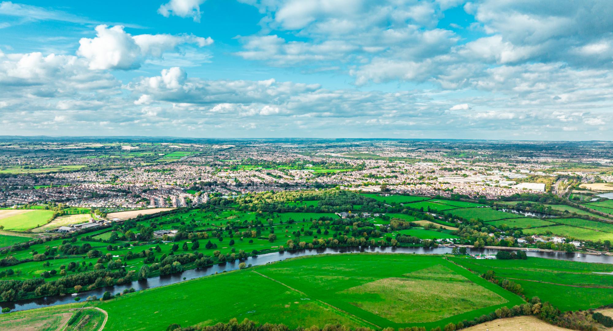 Aerial view of the East Midlands