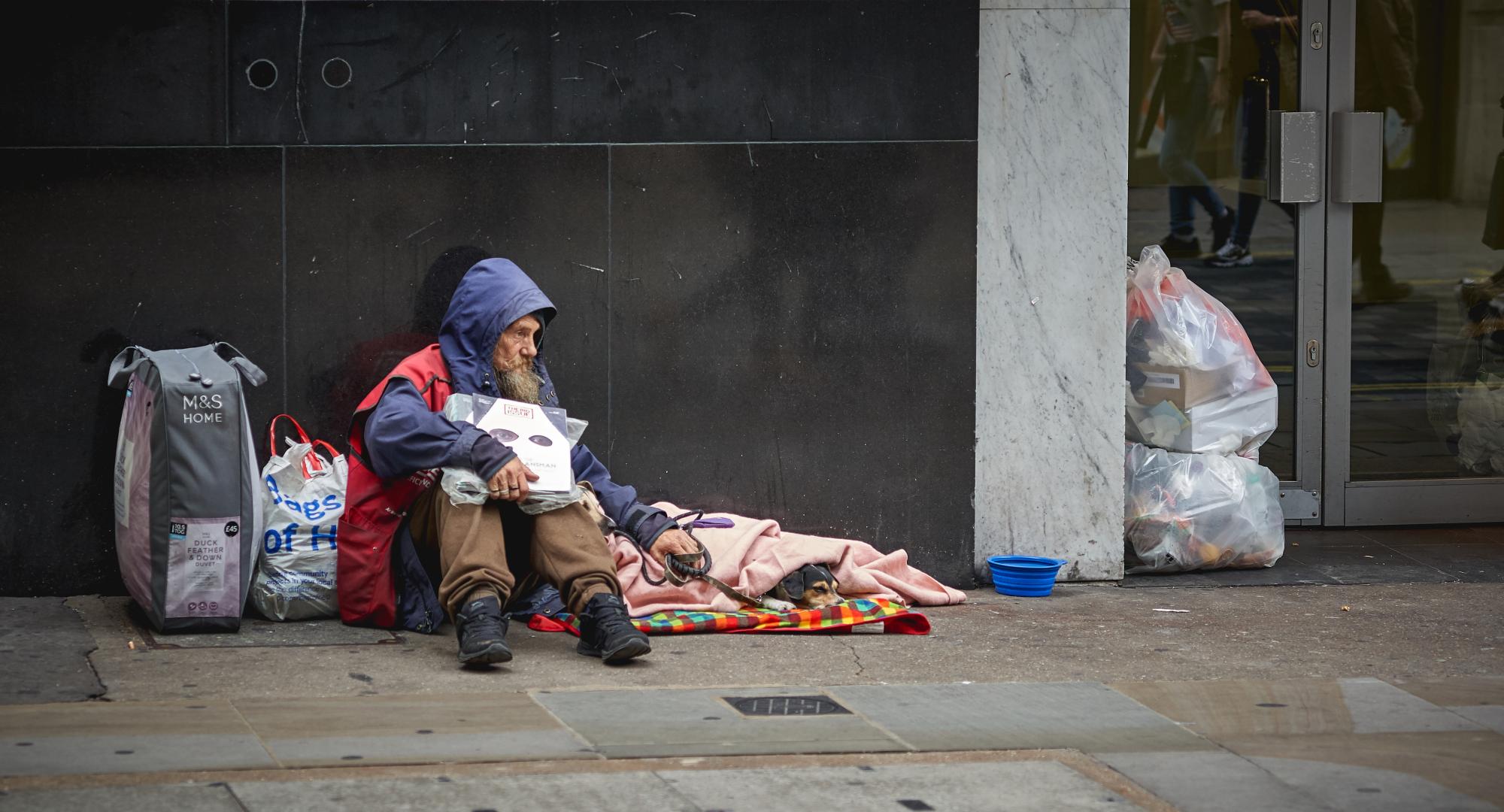 Homeless man on the street
