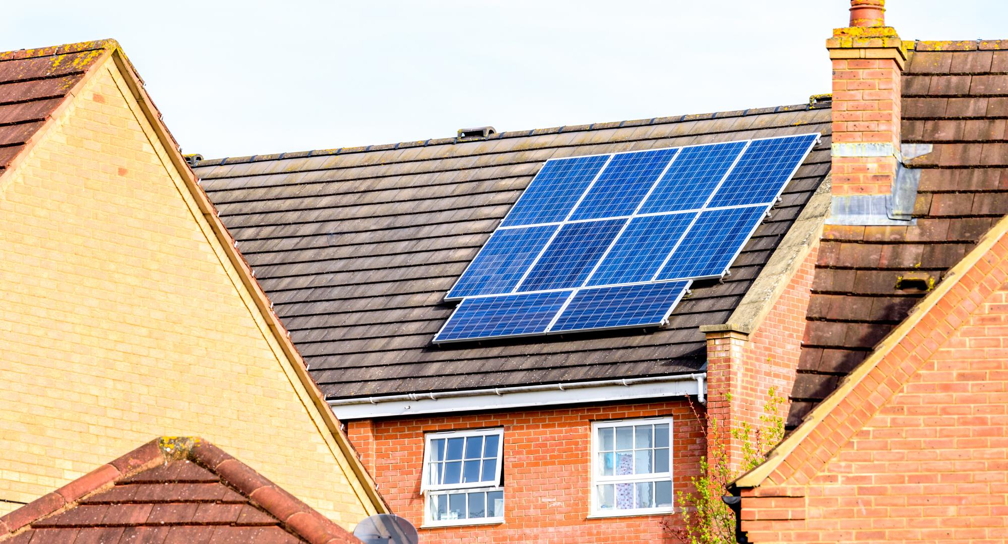 Solar panels on a house
