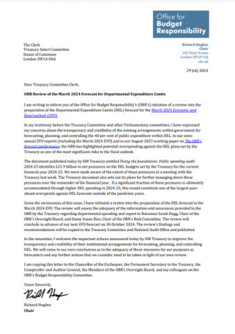 OBR letter