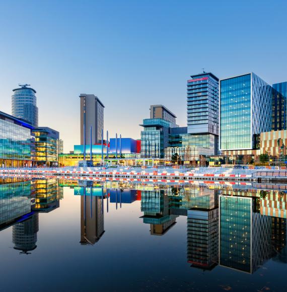 MediaCityUK at dusk