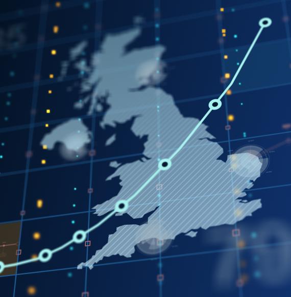 Graphic representation of UK economy growth.