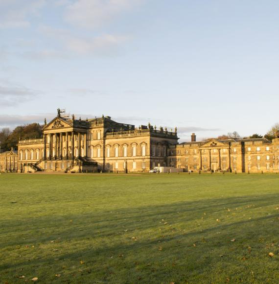 Wentworth Woodhouse pictured at golden hour.