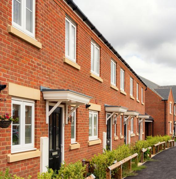 Picture of new build houses on an estate.