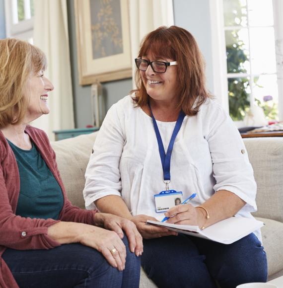 Carer being interviewed about services.