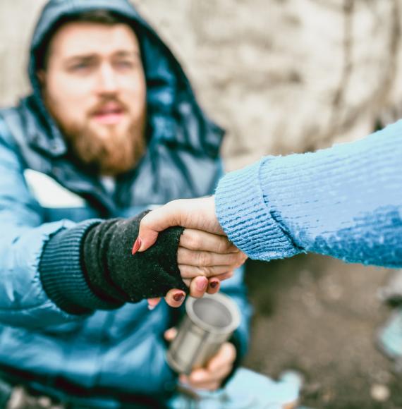 Homeless man helped off the street