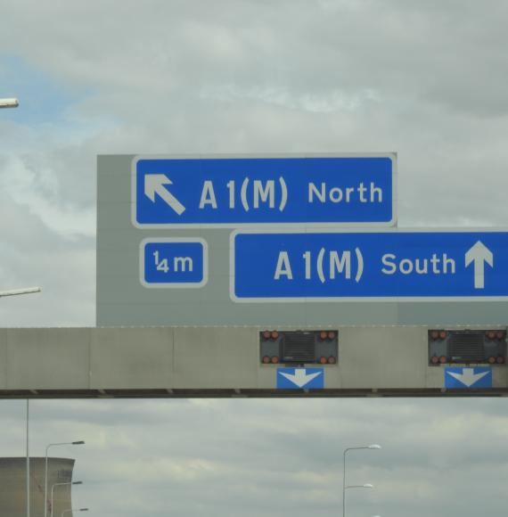 The North and South on motorway