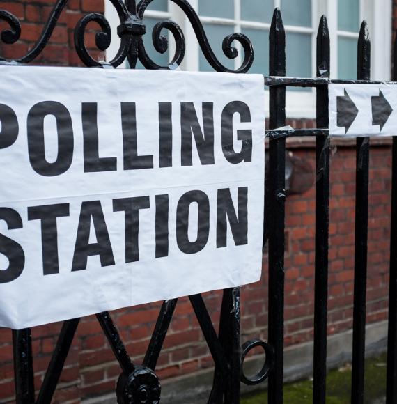 Polling station on election day. 